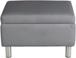 HOME Moda Leather Effect Footstool - Grey.